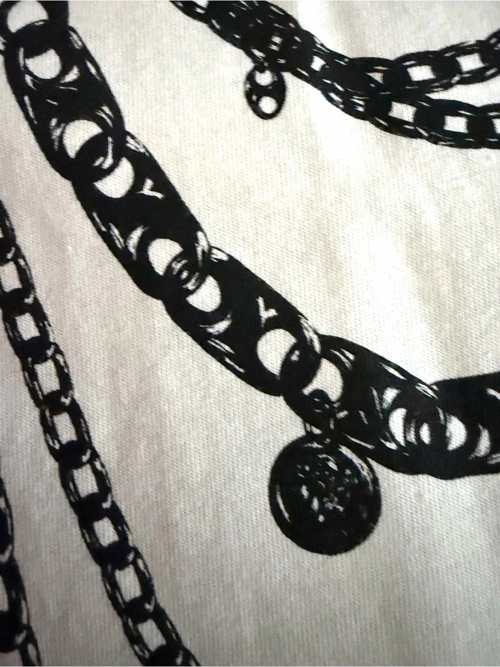 Paco Rabanne Ivory Trompe L’oeil necklace cropped T-Shirt Size S - Picture 4 of 7
